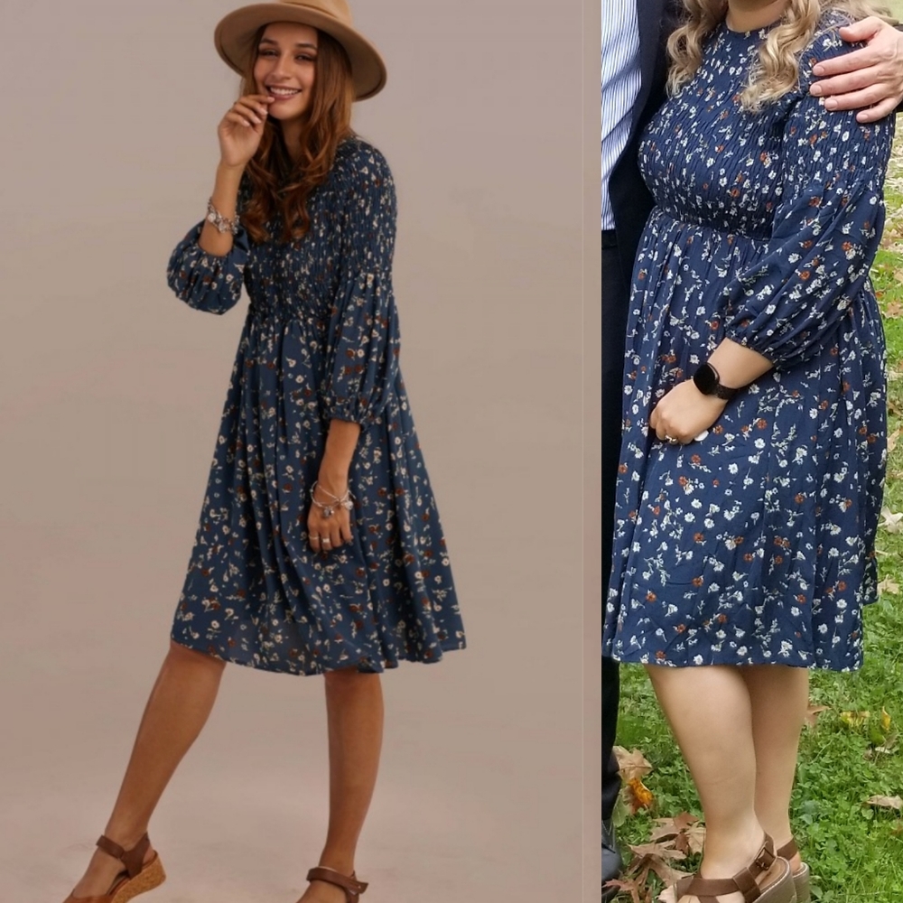 Blue floral dress from Petal Lush